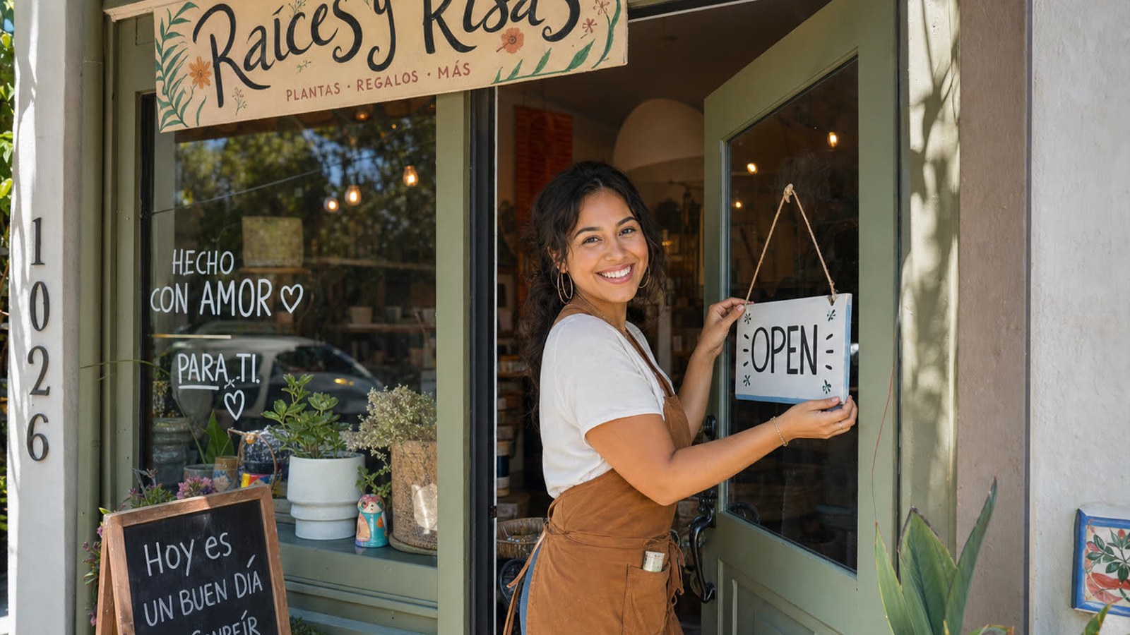 New entrepreneur opening her small business